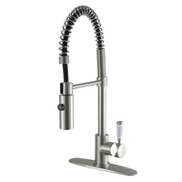 Thumbnail for Gourmetier LS8778DPL Paris Single-Handle Pre-Rinse Kitchen Faucet, Brushed Nickel - BNGBath