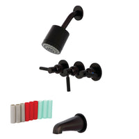 Thumbnail for Kingston Brass KBX8135DKL Kaiser Three-Handle Tub and Shower Faucet, Oil Rubbed Bronze - BNGBath