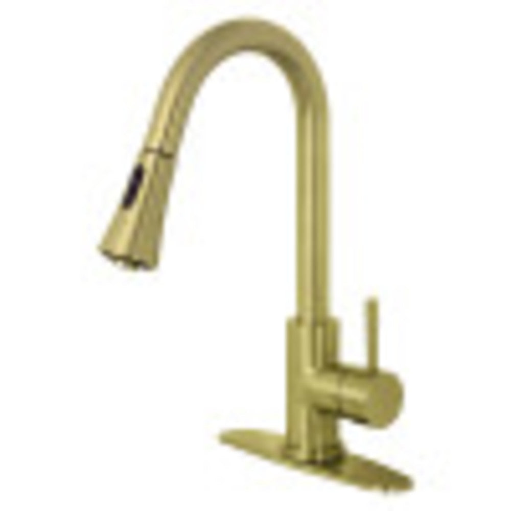 Gourmetier LS8723DL Concord Single-Handle Pull-Down Kitchen Faucet, Brushed Brass - BNGBath
