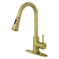 Thumbnail for Gourmetier LS8723DL Concord Single-Handle Pull-Down Kitchen Faucet, Brushed Brass - BNGBath