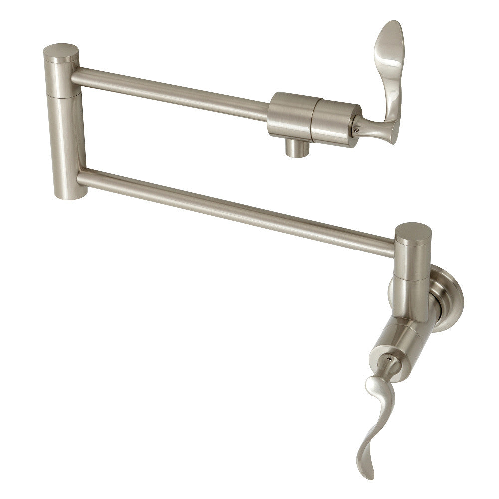 Kingston Brass KS4108CFL Century Wall Mount Pot Filler, Brushed Nickel - BNGBath