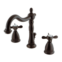 Thumbnail for Kingston Brass KB1975BEX Essex Widespread Bathroom Faucet with Plastic Pop-Up, Oil Rubbed Bronze - BNGBath