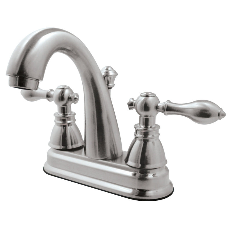 Fauceture FSY5618ACL American Classic 4 in. Centerset Bathroom Faucet with Plastic Pop-Up, Brushed Nickel - BNGBath