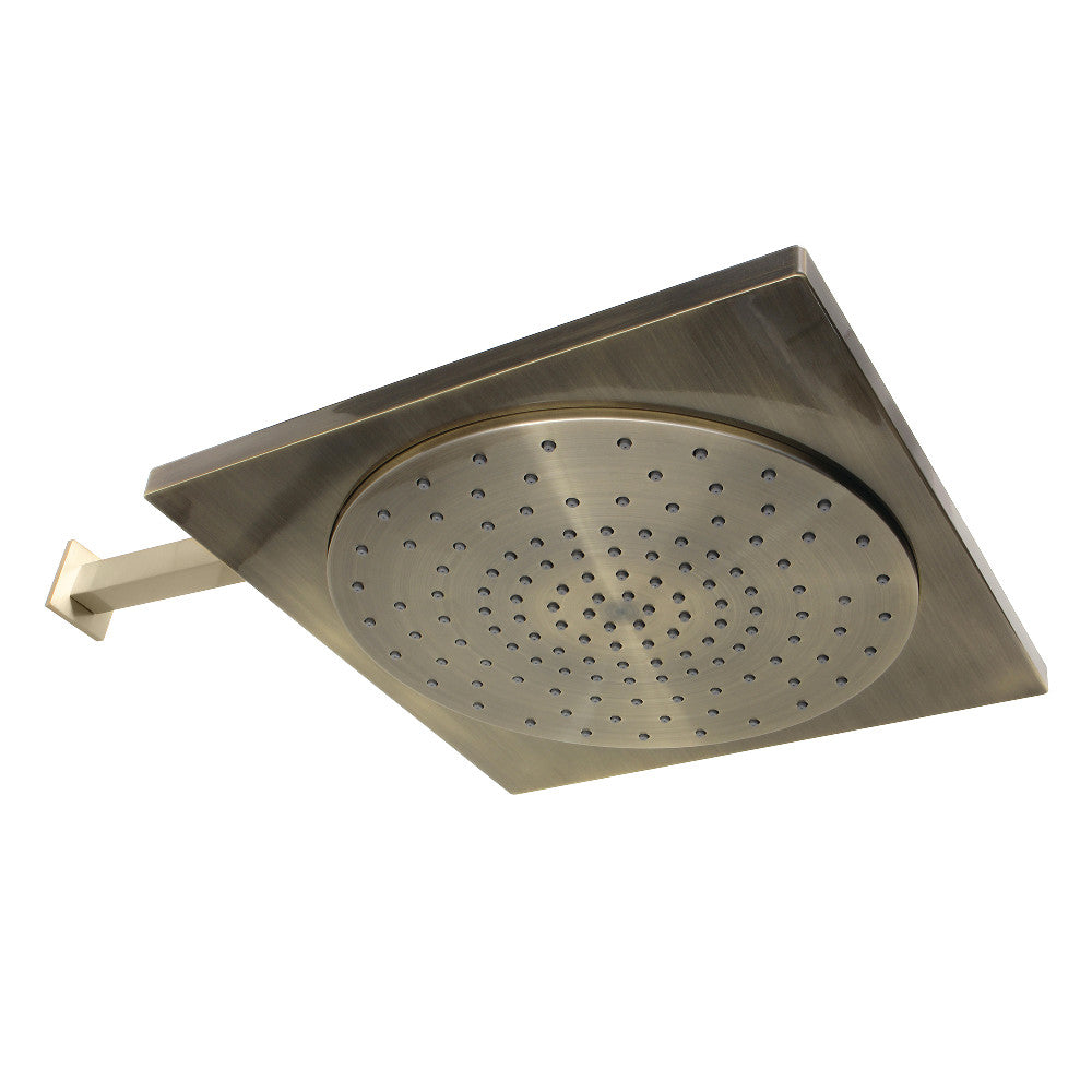 Kingston Brass KX8223CK Claremont 12" Rainfall Square Shower Head with 16" Shower Arm, Antique Brass - BNGBath