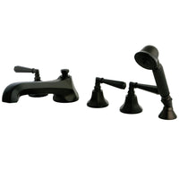 Thumbnail for Kingston Brass KS43055HL Roman Tub Faucet with Hand Shower, Oil Rubbed Bronze - BNGBath