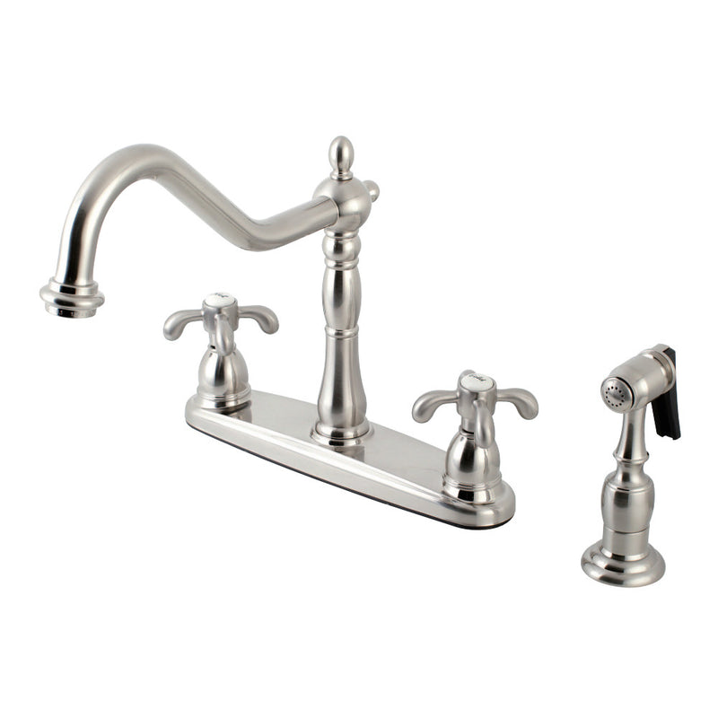 Kingston Brass KB1758TXBS French Country Centerset Kitchen Faucet, Brushed Nickel - BNGBath