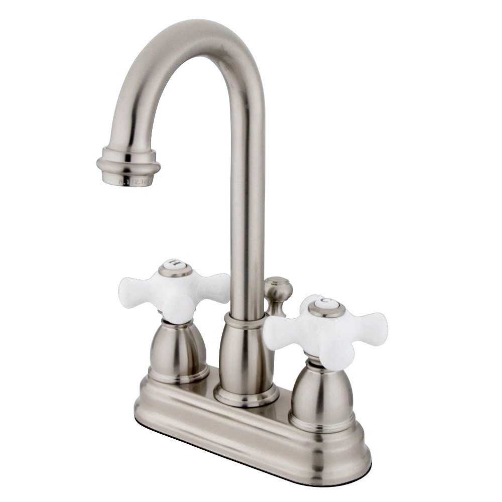 Kingston Brass KB3618PX 4 in. Centerset Bathroom Faucet, Brushed Nickel - BNGBath