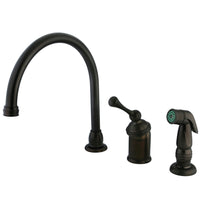 Thumbnail for Kingston Brass KB3815BLSP Widespread Kitchen Faucet, Oil Rubbed Bronze - BNGBath