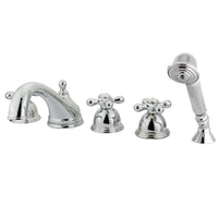 Thumbnail for Kingston Brass KS33515AX Roman Tub Faucet with Hand Shower, Polished Chrome - BNGBath