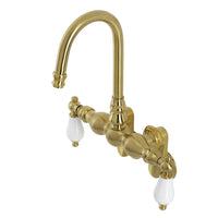 Thumbnail for Aqua Vintage AE83T7 Vintage Adjustable Center Wall Mount Tub Faucet, Brushed Brass - BNGBath