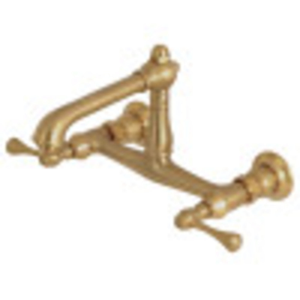 Kingston Brass KS7247BL Wall Mount Bathroom Faucet, Brushed Brass - BNGBath