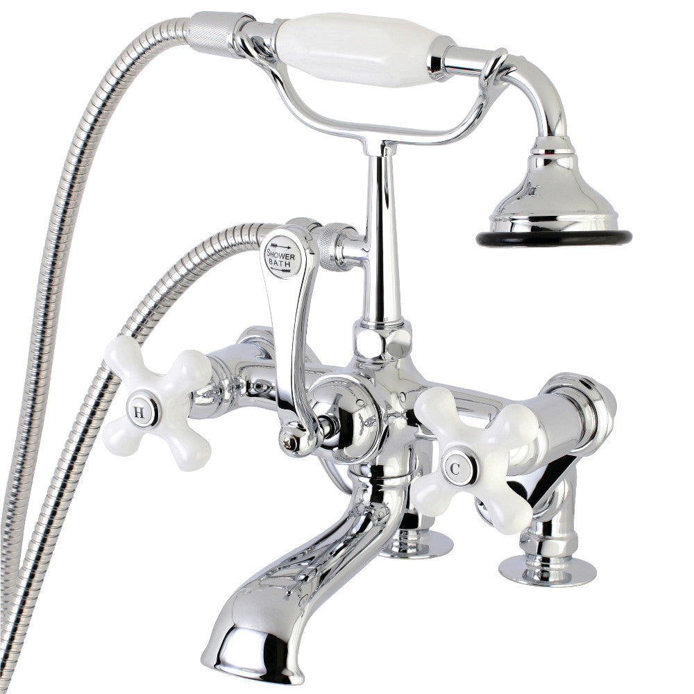 Kingston Brass AE660T1 Auqa Vintage 7-inch Adjustable Clawfoot Tub Faucet with Hand Shower, Polished Chrome - BNGBath