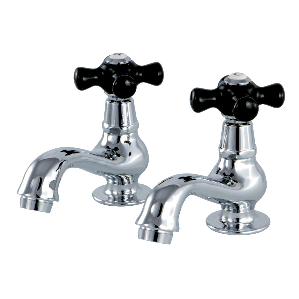 Kingston Brass KS1101PKX Basin Tap Faucet with Cross Handle, Polished Chrome - BNGBath