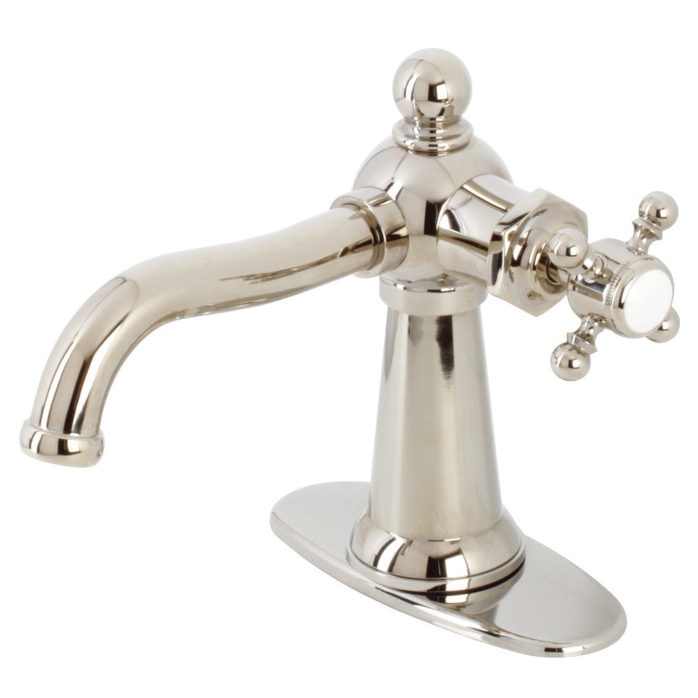 Kingston Brass KSD154BXPN Nautical Single-Handle Bathroom Faucet with Push Pop-Up, Polished Nickel - BNGBath