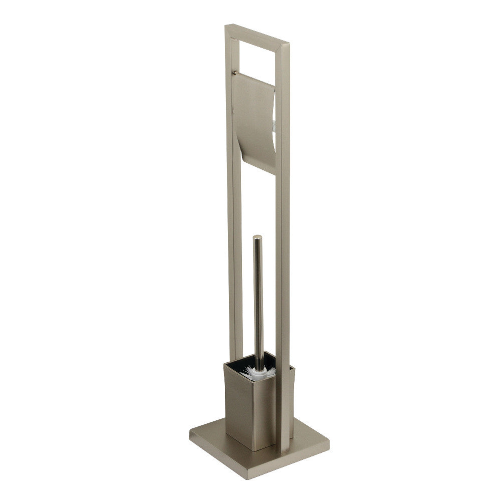 Kingston Brass SCC8348 Pedestal Toilet Paper Holder with Toilet Brush Holder, Brushed Nickel - BNGBath