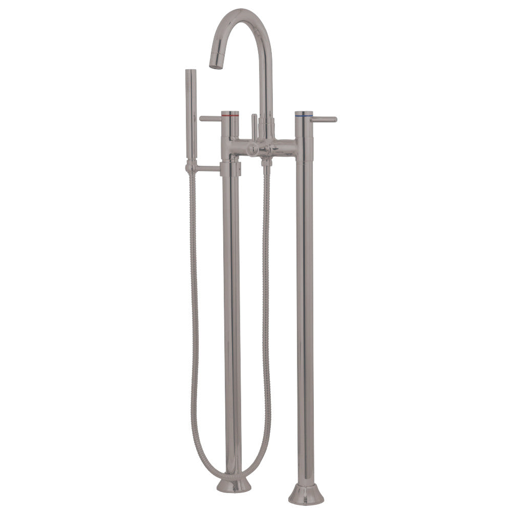 Kingston Brass KS8358DL Concord Freestanding Tub Faucet with Hand Shower, Brushed Nickel - BNGBath