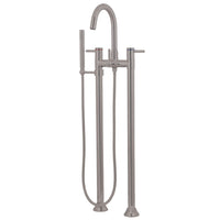 Thumbnail for Kingston Brass KS8358DL Concord Freestanding Tub Faucet with Hand Shower, Brushed Nickel - BNGBath