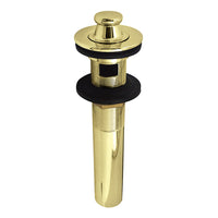 Thumbnail for Kingston Brass KB3002 Lift and Turn Sink Drain with Overflow Hole, 17 Gauge, Polished Brass - BNGBath