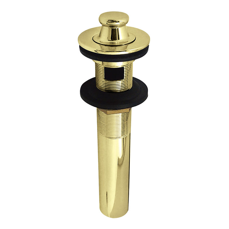 Kingston Brass KB3002 Lift and Turn Sink Drain with Overflow Hole, 17 Gauge, Polished Brass - BNGBath