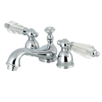 Thumbnail for Kingston Brass KS3951WLL Wilshire Mini-Widespread Bathroom Faucet with Brass Pop-Up, Polished Chrome - BNGBath