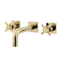Thumbnail for Kingston Brass KS6122DX Concord Two-Handle Wall Mount Bathroom Faucet, Polished Brass - BNGBath