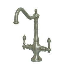 Thumbnail for Kingston Brass KS1778ALLS Heritage Single Hole Kitchen Faucet, Brushed Nickel - BNGBath