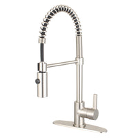 Thumbnail for Gourmetier LS8778CTL Continental Single-Handle Pre-Rinse Kitchen Faucet, Brushed Nickel - BNGBath