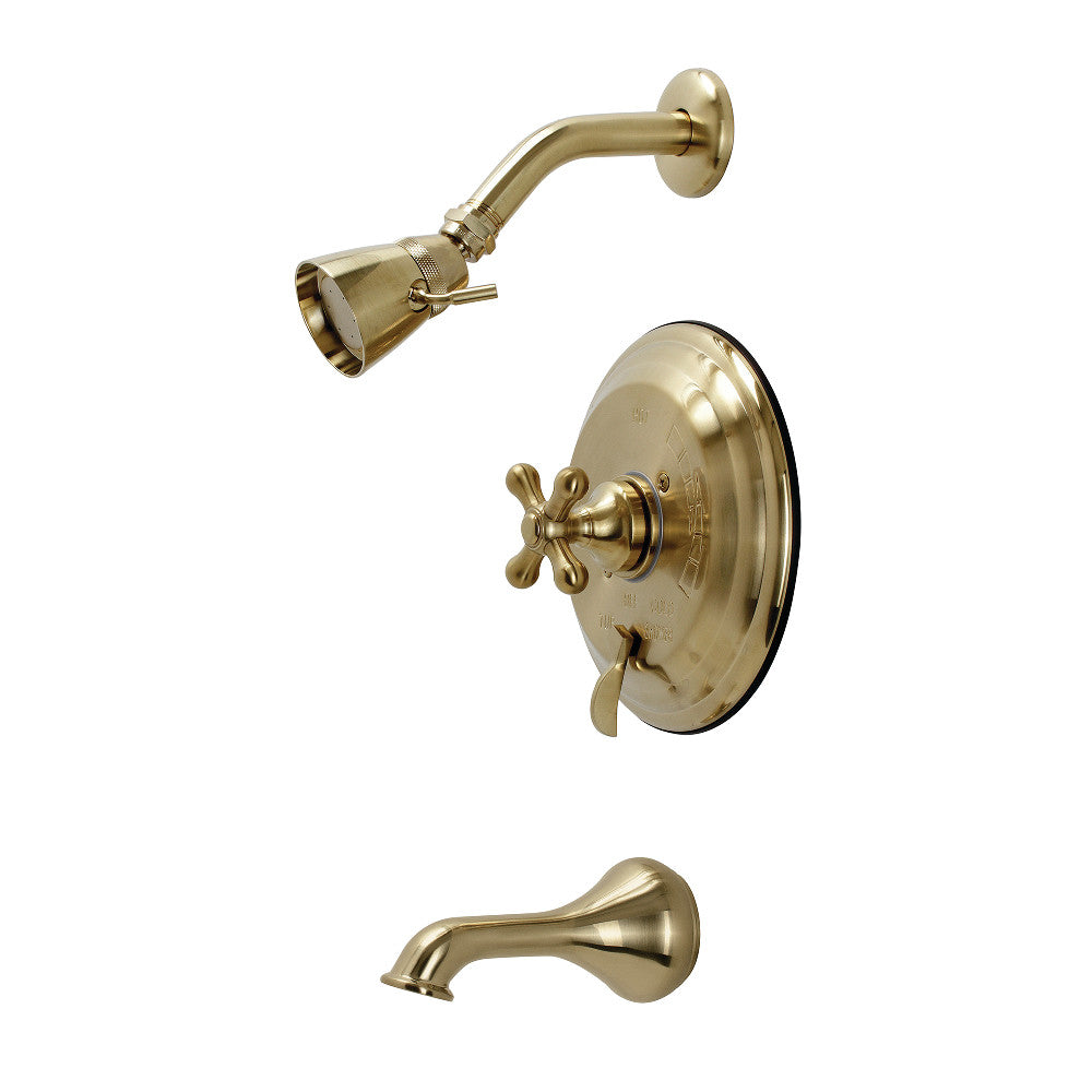 Kingston Brass KB36370AX Restoration Tub and Shower Faucet, Brushed Brass - BNGBath