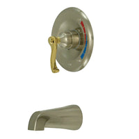 Thumbnail for Kingston Brass KB8639FLTO Tub Only, Brushed Nickel/Polished Brass - BNGBath