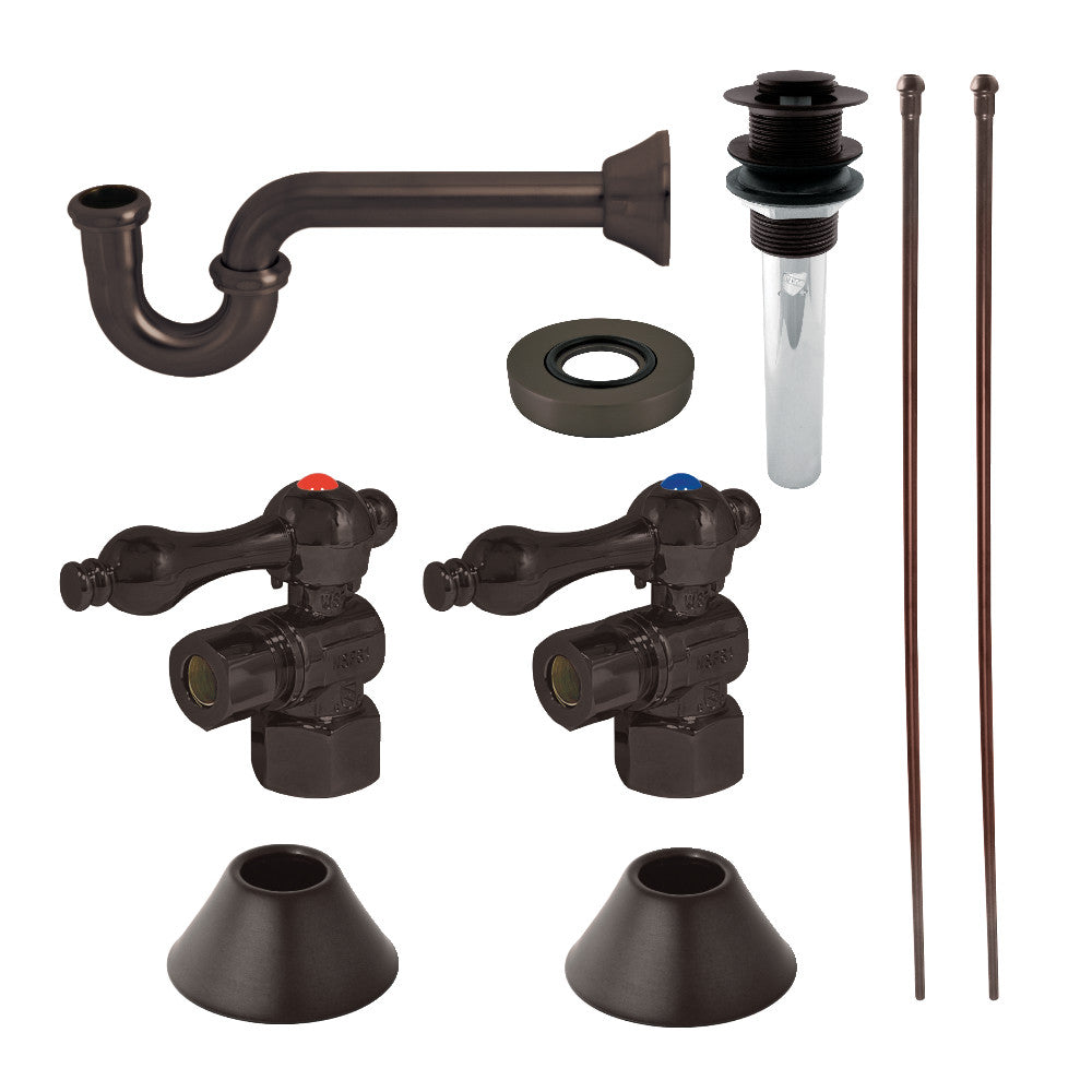 Kingston Brass CC43105VKB30 Traditional Plumbing Sink Trim Kit with P-Trap and Drain, Oil Rubbed Bronze - BNGBath