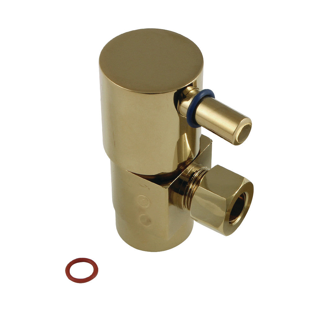 Kingston Brass CD43307DL Concord 1/2"IPS x 3/8"O.D. Anti-Seize Deluxe Quarter Turn Ceramic Hardisc Cartridge Angle Stop, Brushed Brass - BNGBath