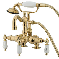 Thumbnail for Kingston Brass CC1017T2 Vintage 3-3/8-Inch Deck Mount Tub Faucet, Polished Brass - BNGBath