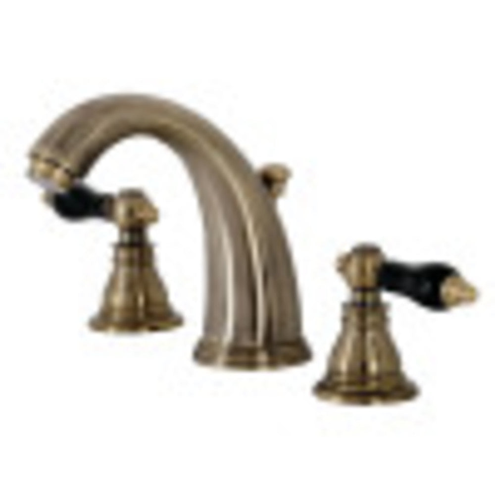 Kingston Brass KB983AKLAB Duchess Widespread Bathroom Faucet with Plastic Pop-Up, Antique Brass - BNGBath