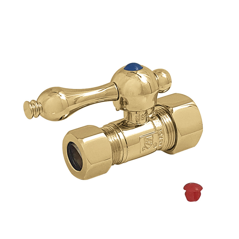 Kingston Brass CC44452 5/8" OD Comp X 1/2" OD Comp Straight Shut-Off Valve, Polished Brass - BNGBath