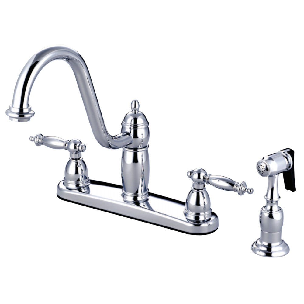 Kingston Brass KB7111TLBS Templeton Centerset Kitchen Faucet, Polished Chrome - BNGBath