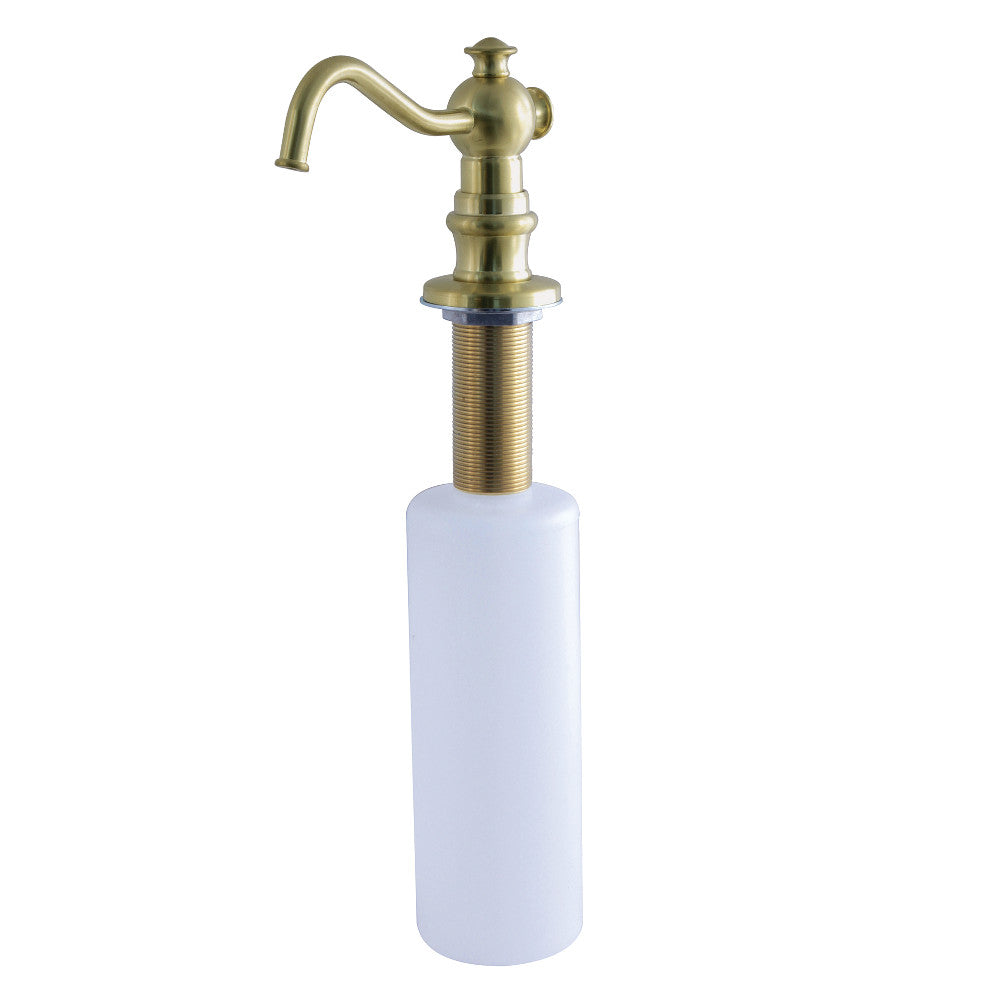 Kingston Brass SD7607 Curved Nozzle Metal Soap Dispenser, Brushed Brass - BNGBath