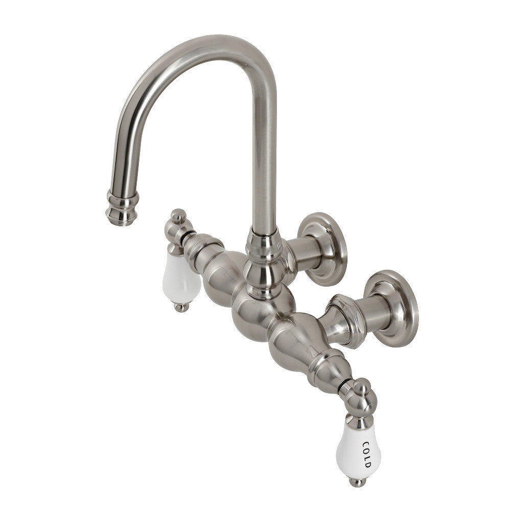 Kingston Brass CA3T8 Vintage 3-3/8" Tub Wall Mount Clawfoot Tub Faucet, Brushed Nickel - BNGBath