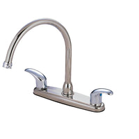 Thumbnail for Kingston Brass KB6797LL Legacy 8-Inch Centerset Kitchen Faucet, Brushed Nickel/Polished Chrome - BNGBath