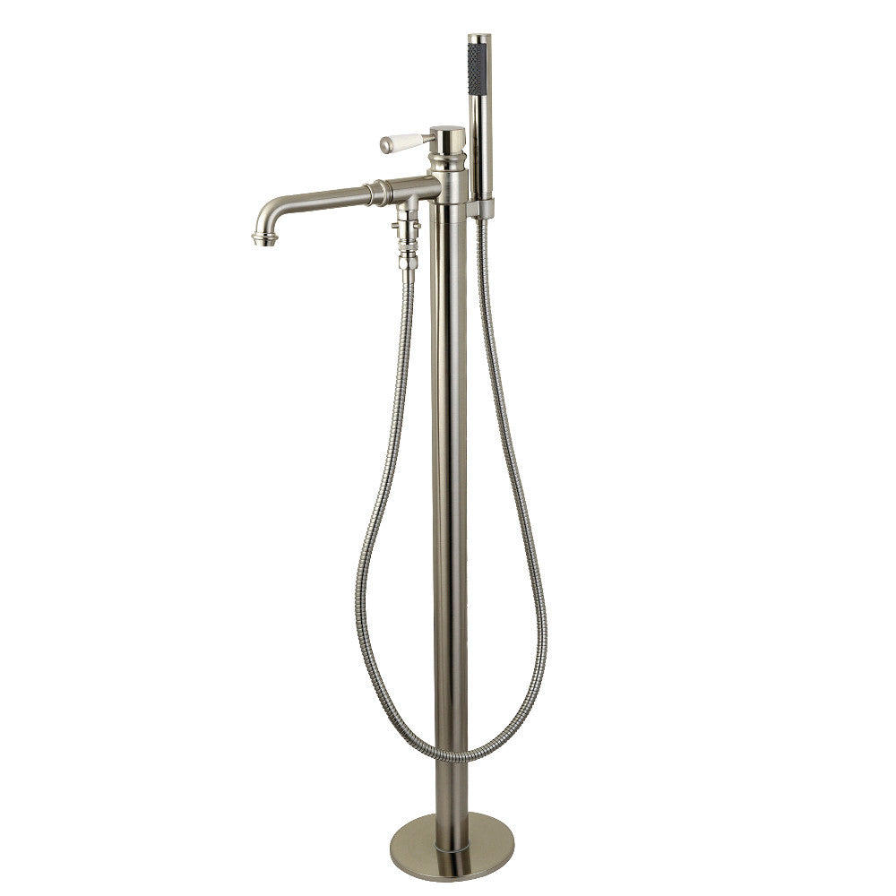 Kingston Brass KS7038DPL Paris Freestanding Tub Faucet with Hand Shower, Brushed Nickel - BNGBath