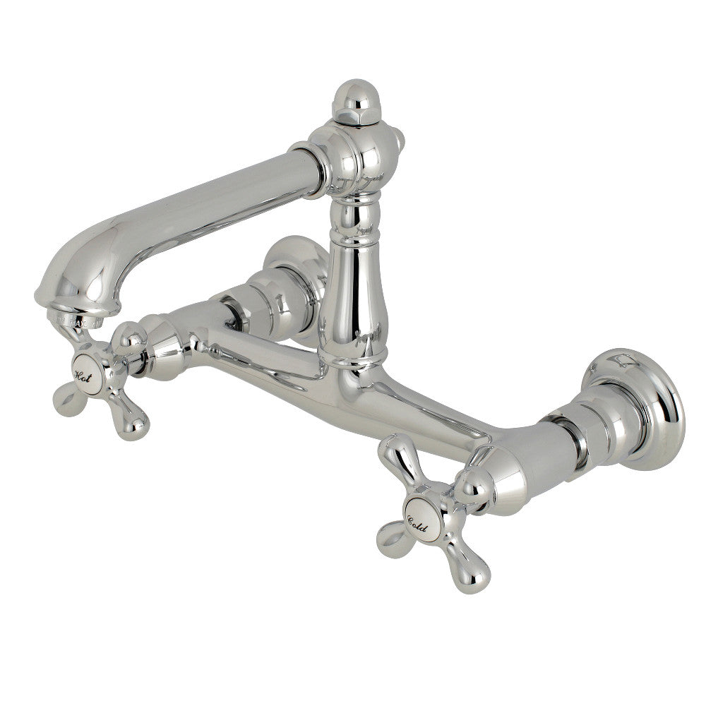 Kingston Brass KS7241AX 8-Inch Center Wall Mount Bathroom Faucet, Polished Chrome - BNGBath