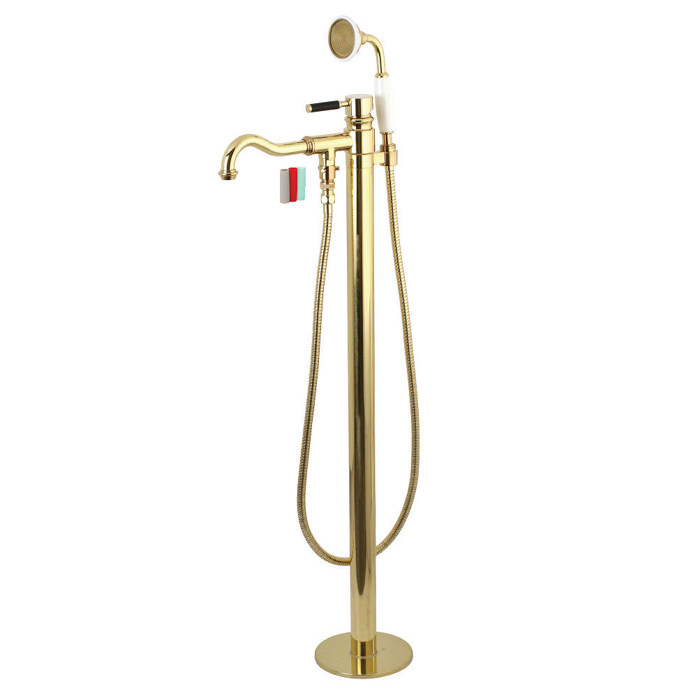 Kingston Brass KS7132DKL Kaiser Freestanding Tub Faucet with Hand Shower, Polished Brass - BNGBath