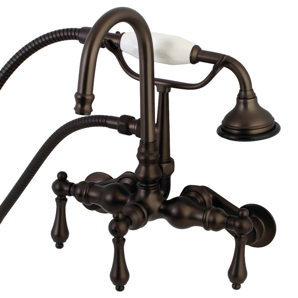 Kingston Brass AE301T5 Aqua Vintage Wall Mount Clawfoot Tub Faucets, Oil Rubbed Bronze - BNGBath