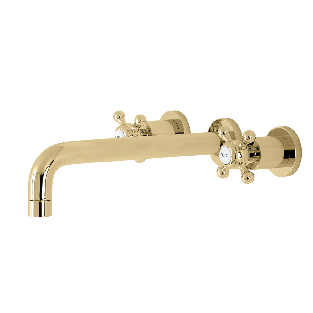 Kingston Brass KS8022BX Metropolitan Two-Handle Wall Mount Tub Faucet, Polished Brass - BNGBath