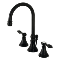 Thumbnail for Kingston Brass KS2980TAL Tudor Widespread Bathroom Faucet with Brass Pop-Up, Matte Black - BNGBath