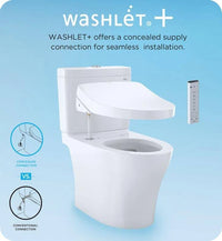 Thumbnail for TOTO WASHLET+  Supreme II One-Piece Elongated 1.28 GPF Toilet and WASHLET C5 Bidet Seat - MW6343084CEFG#01 - BNGBath