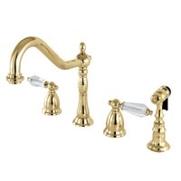 Thumbnail for Kingston Brass KS1792WLLBS Widespread Kitchen Faucet, Polished Brass - BNGBath