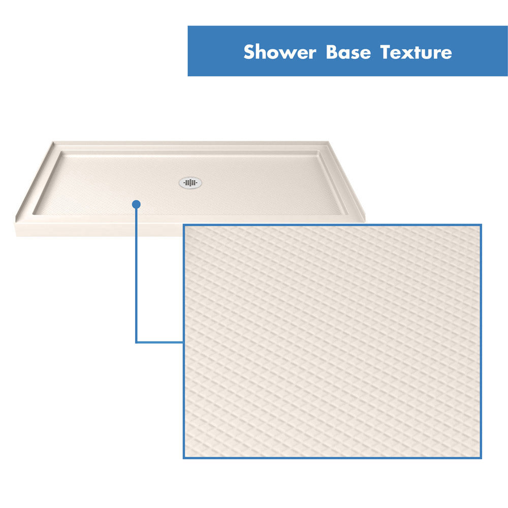 DreamLine Infinity-Z 32 in. D x 54 in. W x 74 3/4 in. H Semi-Frameless Sliding Shower Door and SlimLine Shower Base Kit, Clear Glass - BNGBath