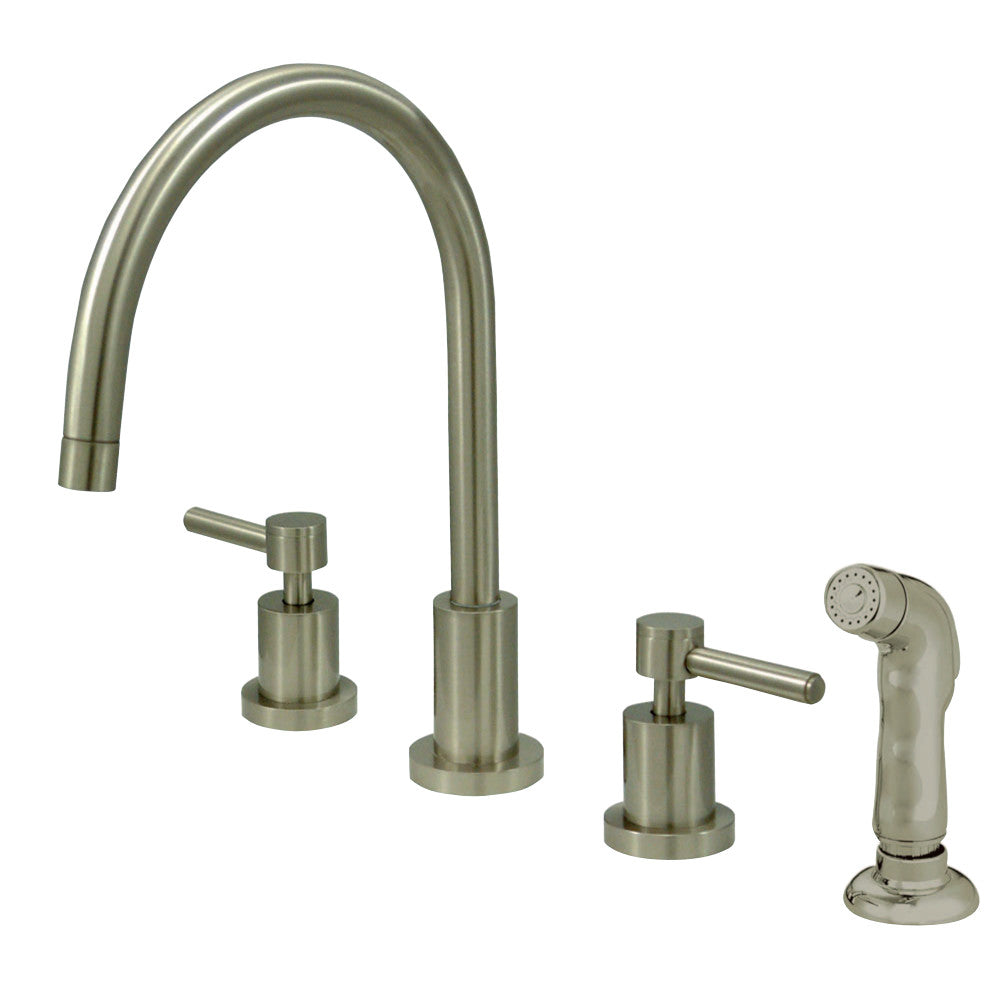Kingston Brass KS8728DL Widespread Kitchen Faucet, Brushed Nickel - BNGBath
