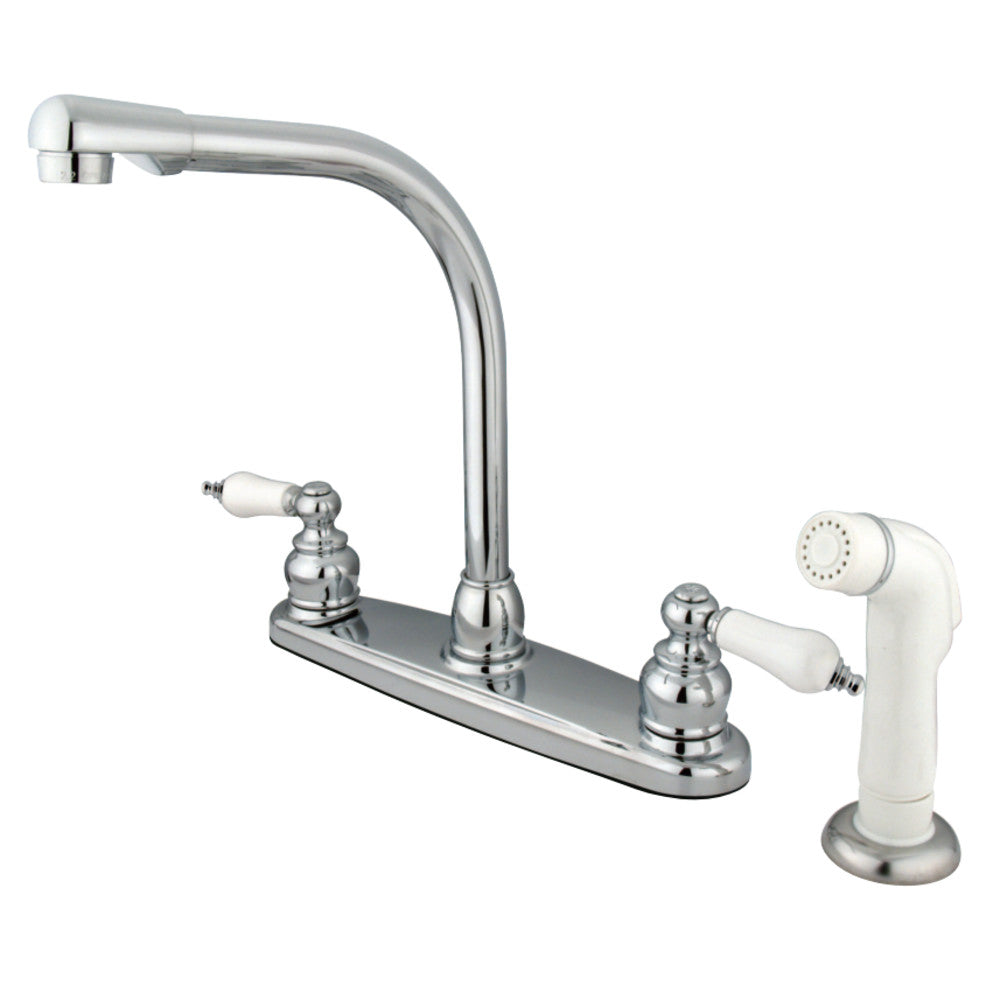 Kingston Brass KB711 Victorian Centerset Kitchen Faucet, Polished Chrome - BNGBath