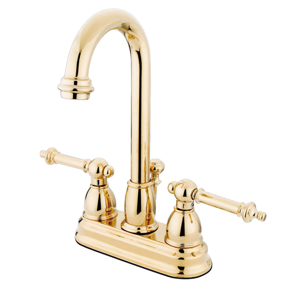 Kingston Brass KB3612TL 4 in. Centerset Bathroom Faucet, Polished Brass - BNGBath